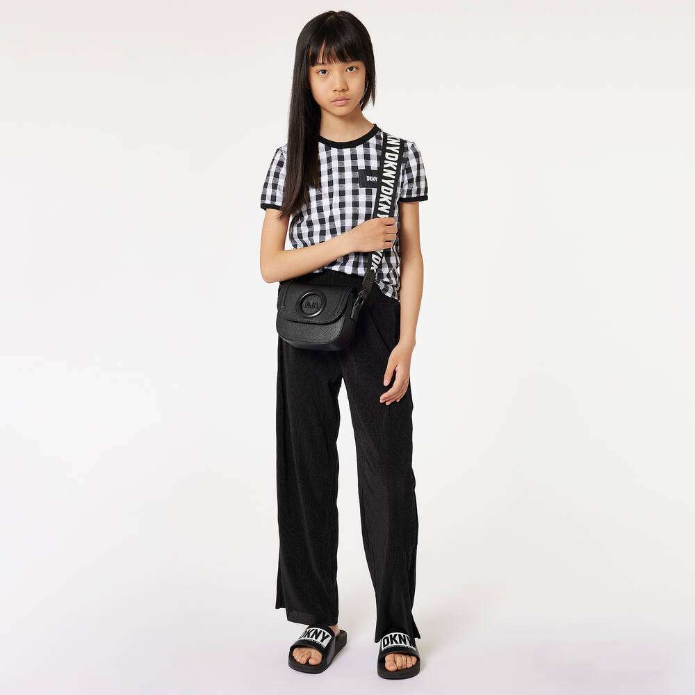 DKNY - Тениски - Black Gingham Cotton T-Shirt - Love|Labels