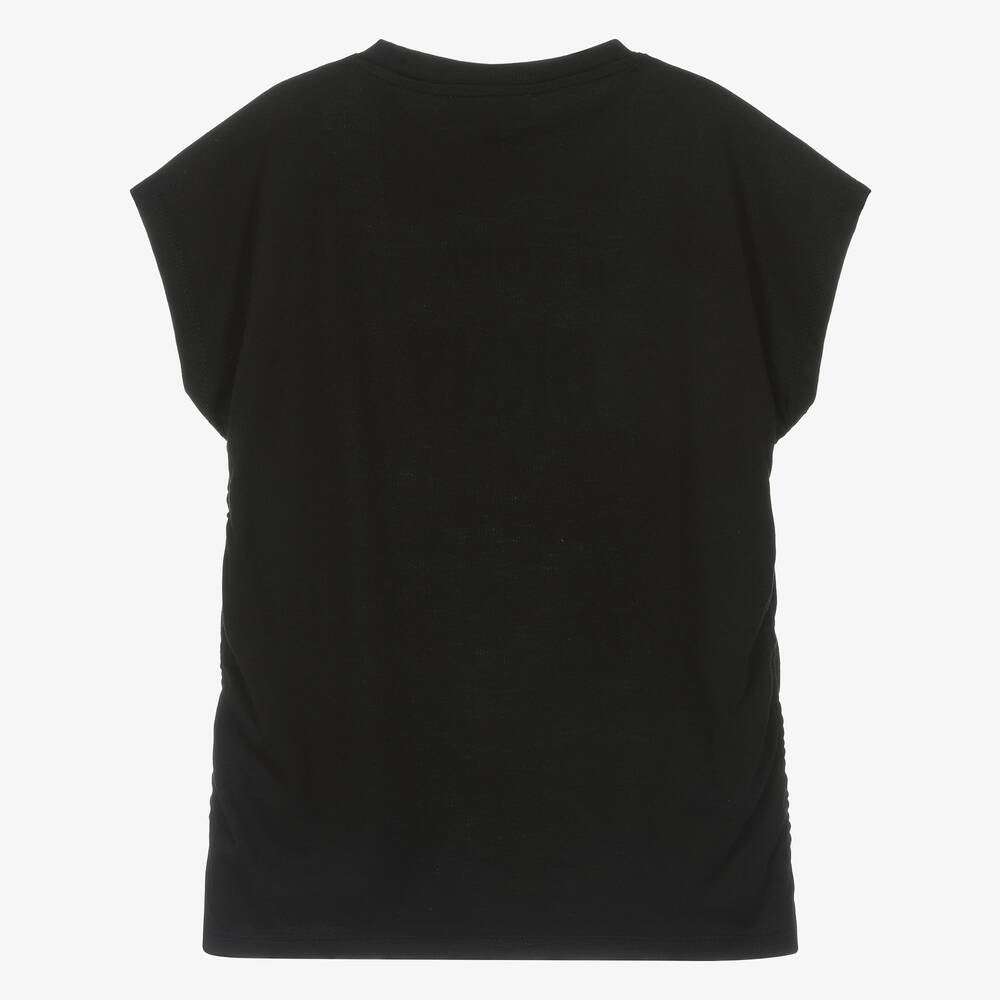 DKNY - Тениски - Black Ruched Graphic T-Shirt - Love|Labels