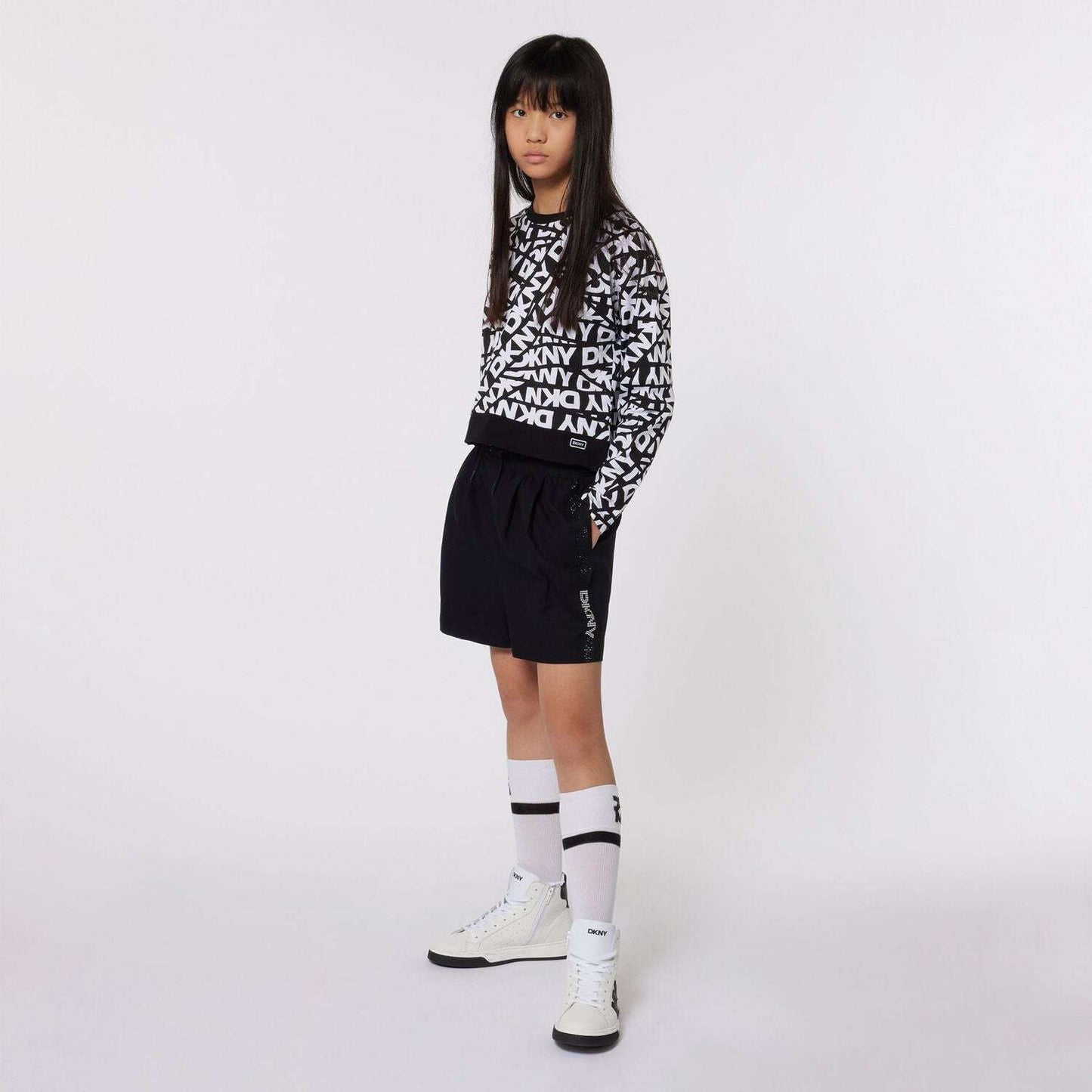 DKNY - Блузи - Black & White Long Sleeve Top - Love|Labels
