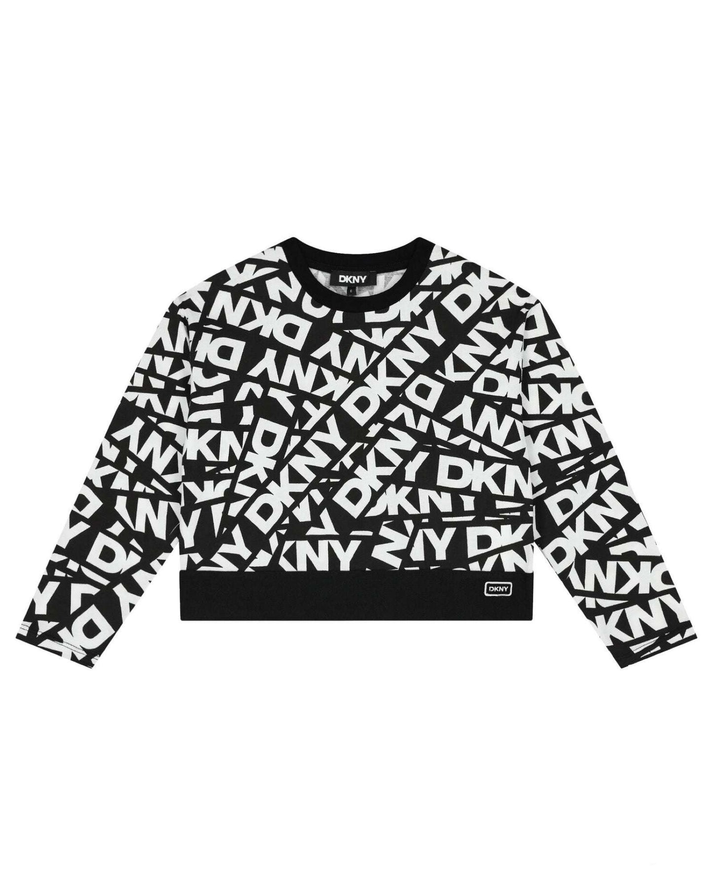 DKNY - Блузи - Black & White Long Sleeve Top - Love|Labels