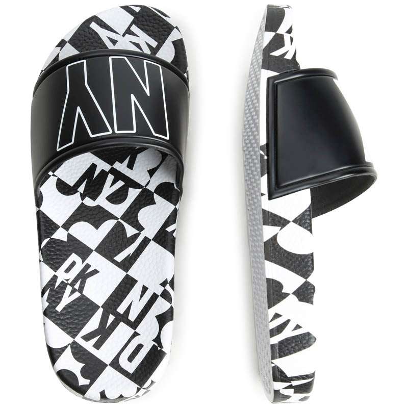 DKNY - Обувки - Black&White Logo Sliders - Love|Labels