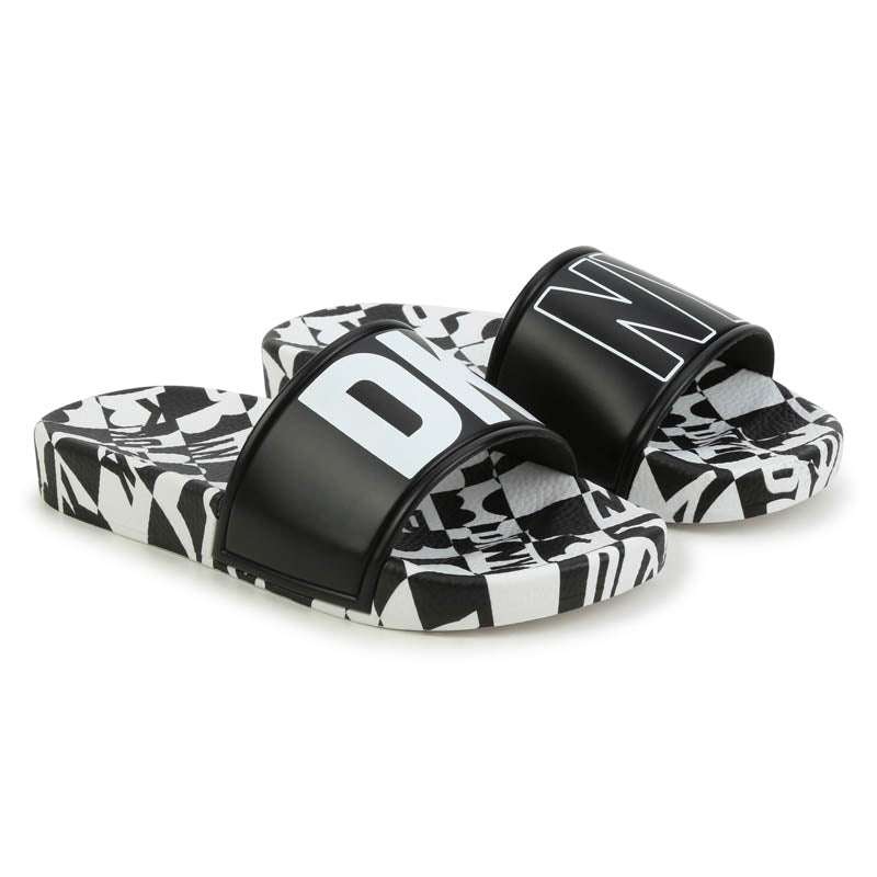 DKNY - Обувки - Black&White Logo Sliders - Love|Labels