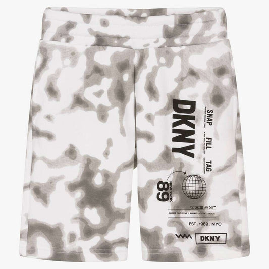 DKNY - Шорти - Grey & White Cotton Cloud Print Shorts - Love|Labels
