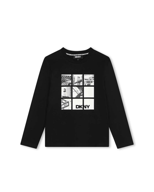 DKNY - Блузи - Long - Sleeved Cotton T-Shirt - Love|Labels