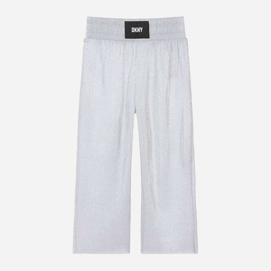 DKNY - Панталони - Silver Plissé Logo Trousers - Love|Labels