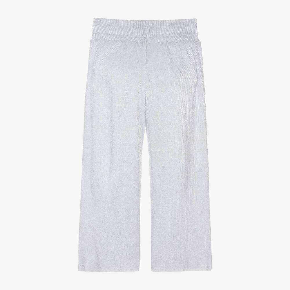 DKNY - Панталони - Silver Plissé Logo Trousers - Love|Labels