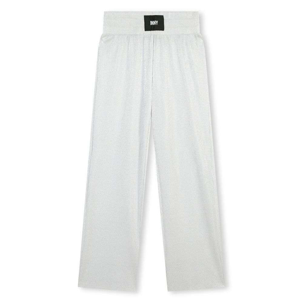 DKNY - Панталони - Silver Plissé Logo Trousers - Love|Labels