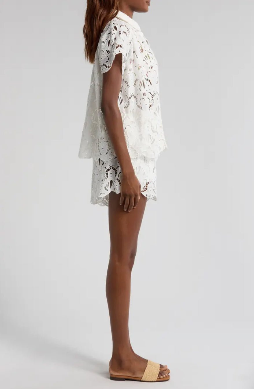 Farm Rio - Ризи - White Seashell Eyelet Shirt - Love|Labels