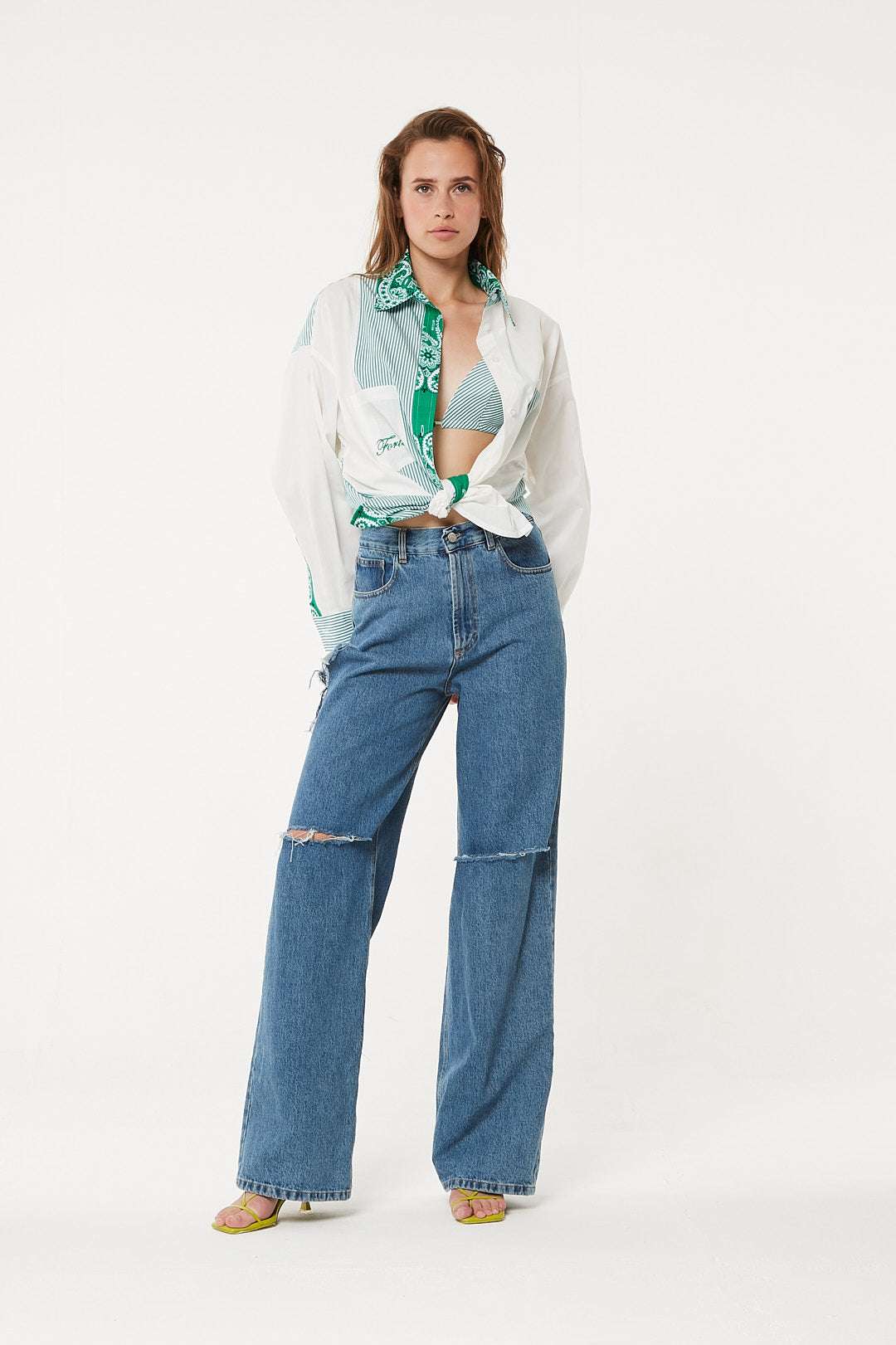 FORTE DEI MARMI COUTURE - Ризи - Bandana Patch Green Shirt - Love|Labels