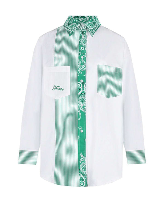 FORTE DEI MARMI COUTURE - Ризи - Bandana Patch Green Shirt - Love|Labels