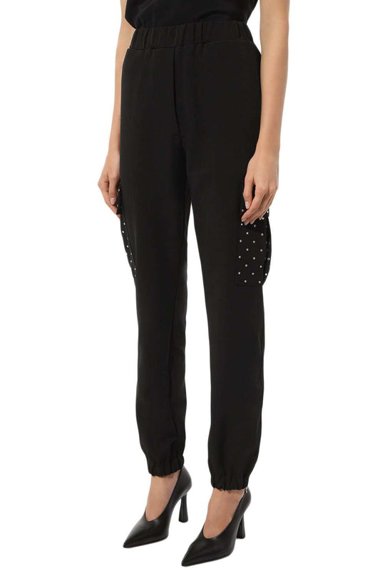 FORTE DEI MARMI COUTURE - Панталони - Black Cargo Strass Pants - Love|Labels