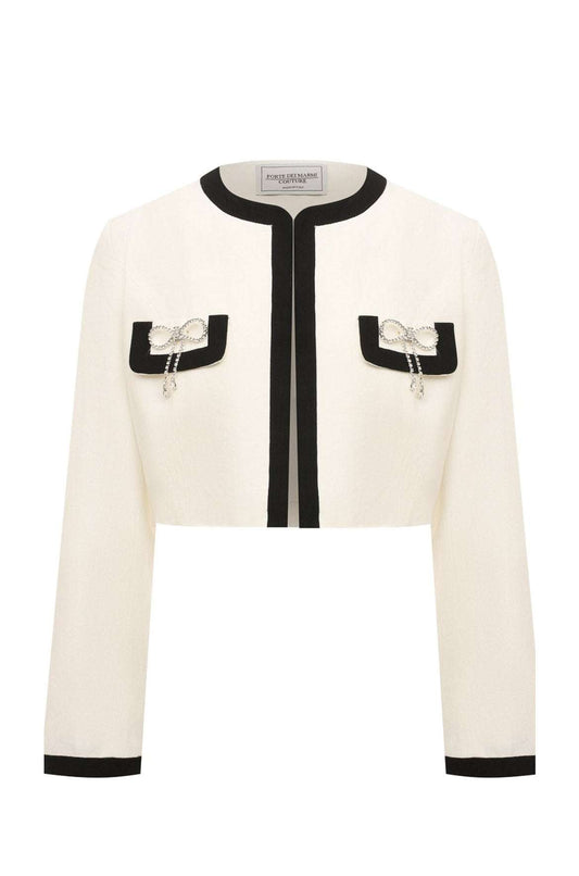 FORTE DEI MARMI COUTURE - Сака - Black&White Linen Jacket - Love|Labels