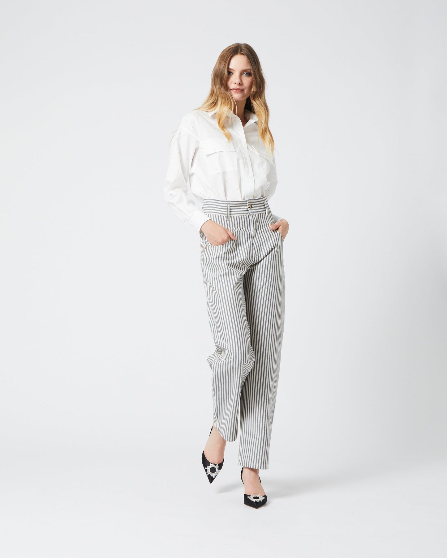 FORTE DEI MARMI COUTURE - Ризи - Crystals White Shirt - Love|Labels