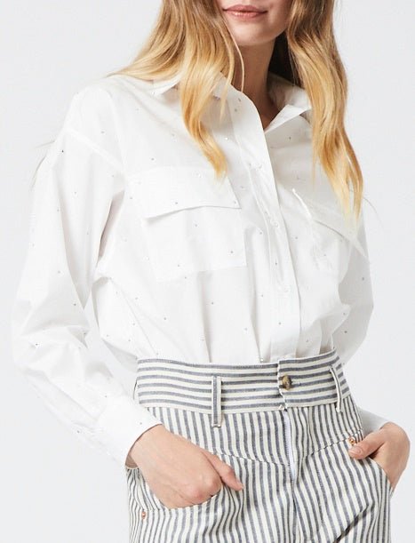 FORTE DEI MARMI COUTURE - Ризи - Crystals White Shirt - Love|Labels