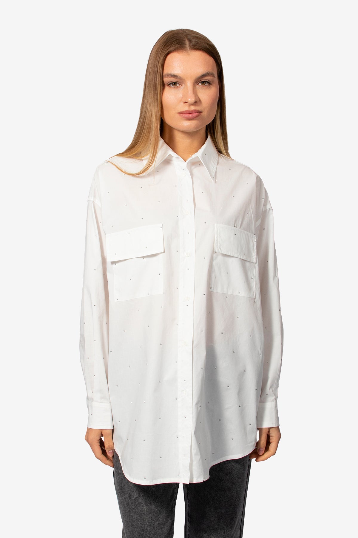 FORTE DEI MARMI COUTURE - Ризи - Crystals White Shirt - Love|Labels