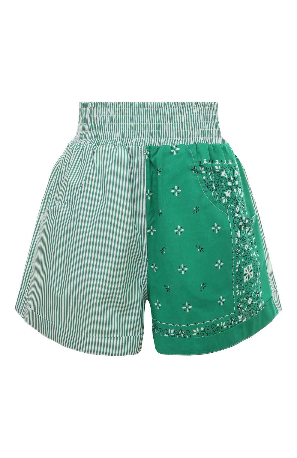 FORTE DEI MARMI COUTURE - Шорти - Green Bicolor Bandana Shorts - Love|Labels