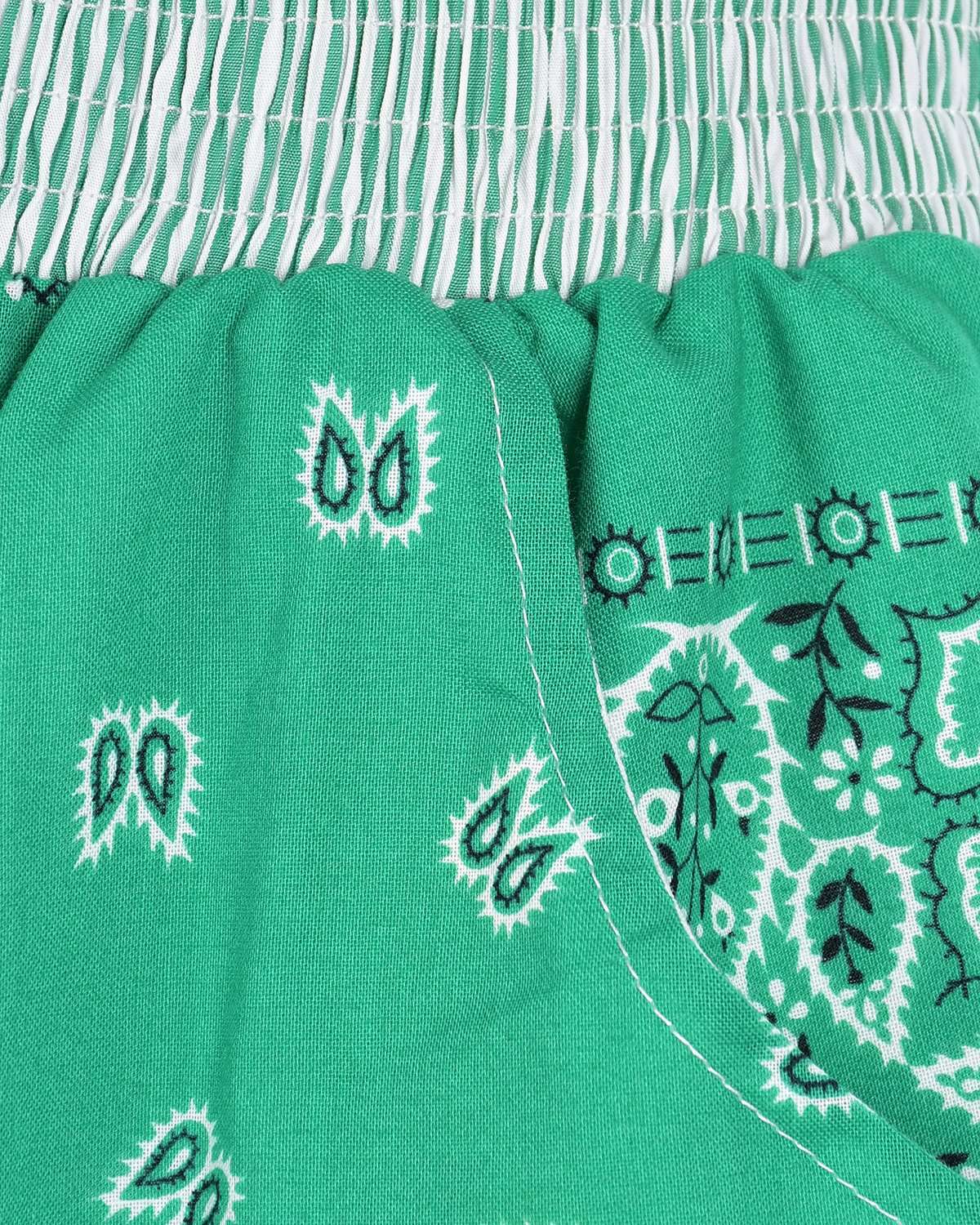 FORTE DEI MARMI COUTURE - Шорти - Green Bicolor Bandana Shorts - Love|Labels