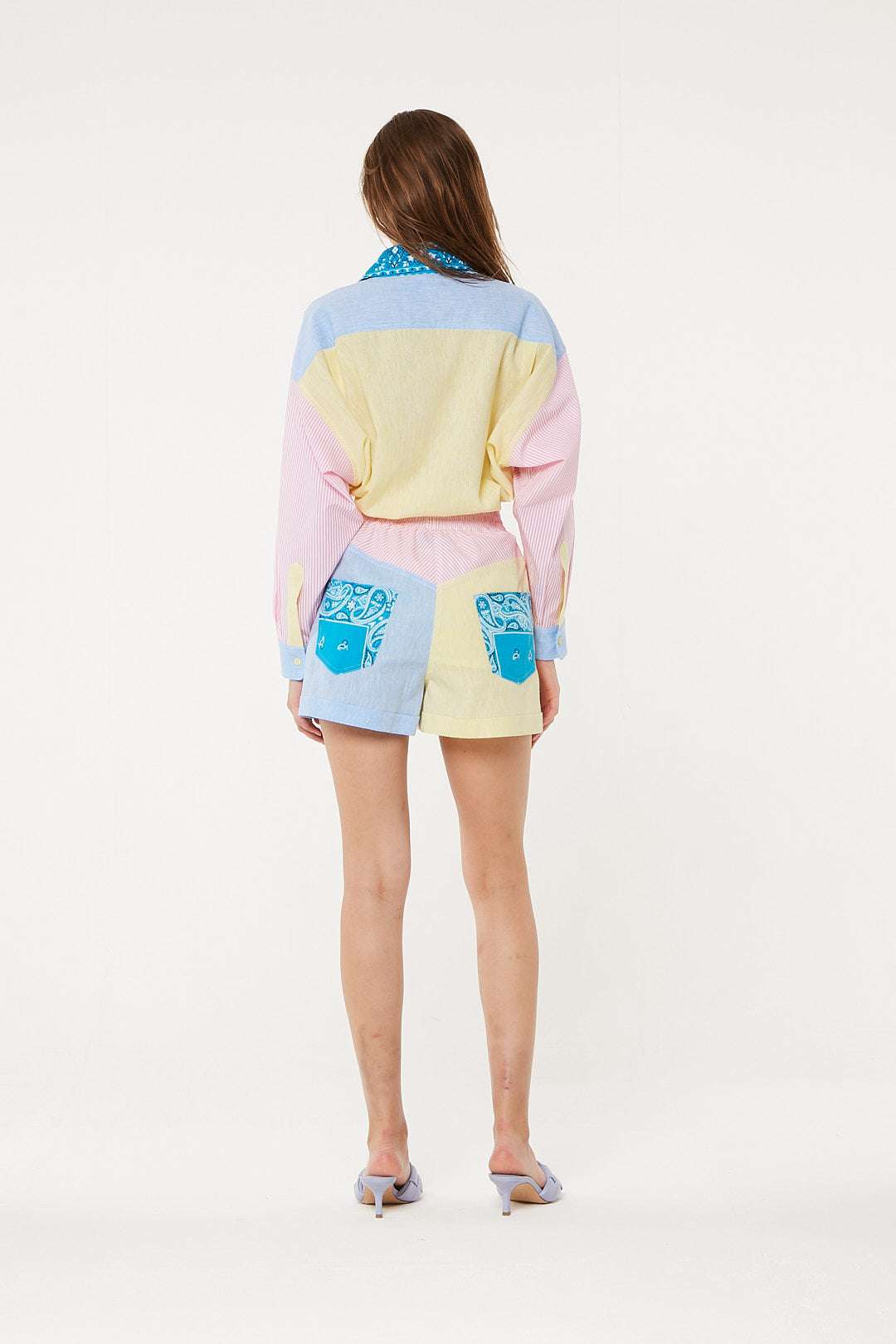 FORTE DEI MARMI COUTURE - Шорти - Multicolor Bandana Patch Shorts - Love|Labels