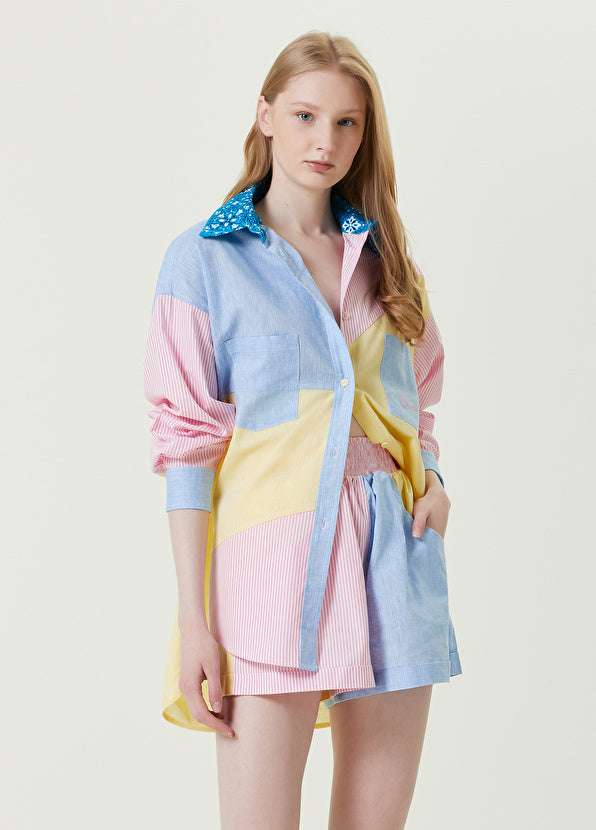 FORTE DEI MARMI COUTURE - Шорти - Multicolor Bandana Patch Shorts - Love|Labels
