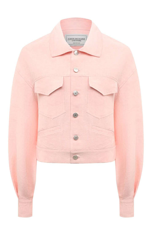 FORTE DEI MARMI COUTURE - Якета - Pink Denim Linen Jacket - Love|Labels