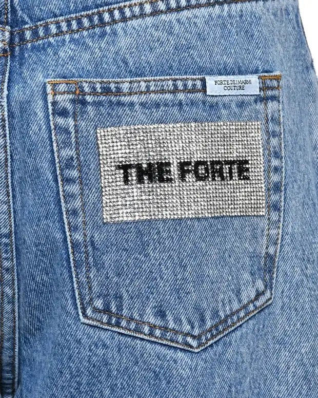 FORTE DEI MARMI COUTURE - Панталони - Rhinestones Logo Blue Jeans - Love|Labels