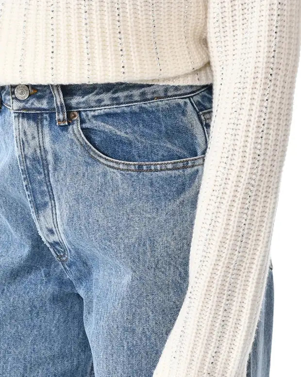 FORTE DEI MARMI COUTURE - Панталони - Rhinestones Logo Blue Jeans - Love|Labels