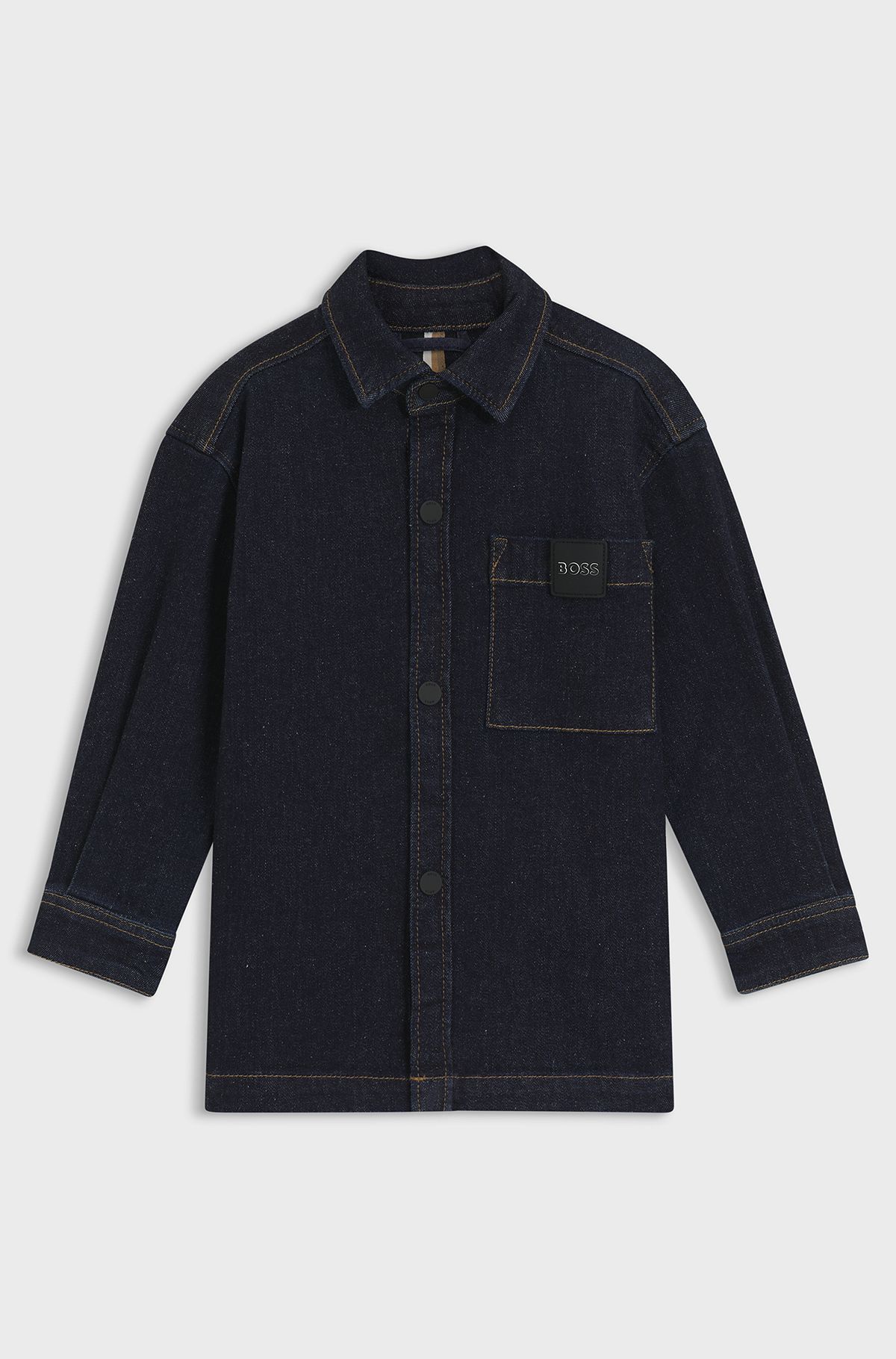 Denim Shirt With Branded Chest Pocket