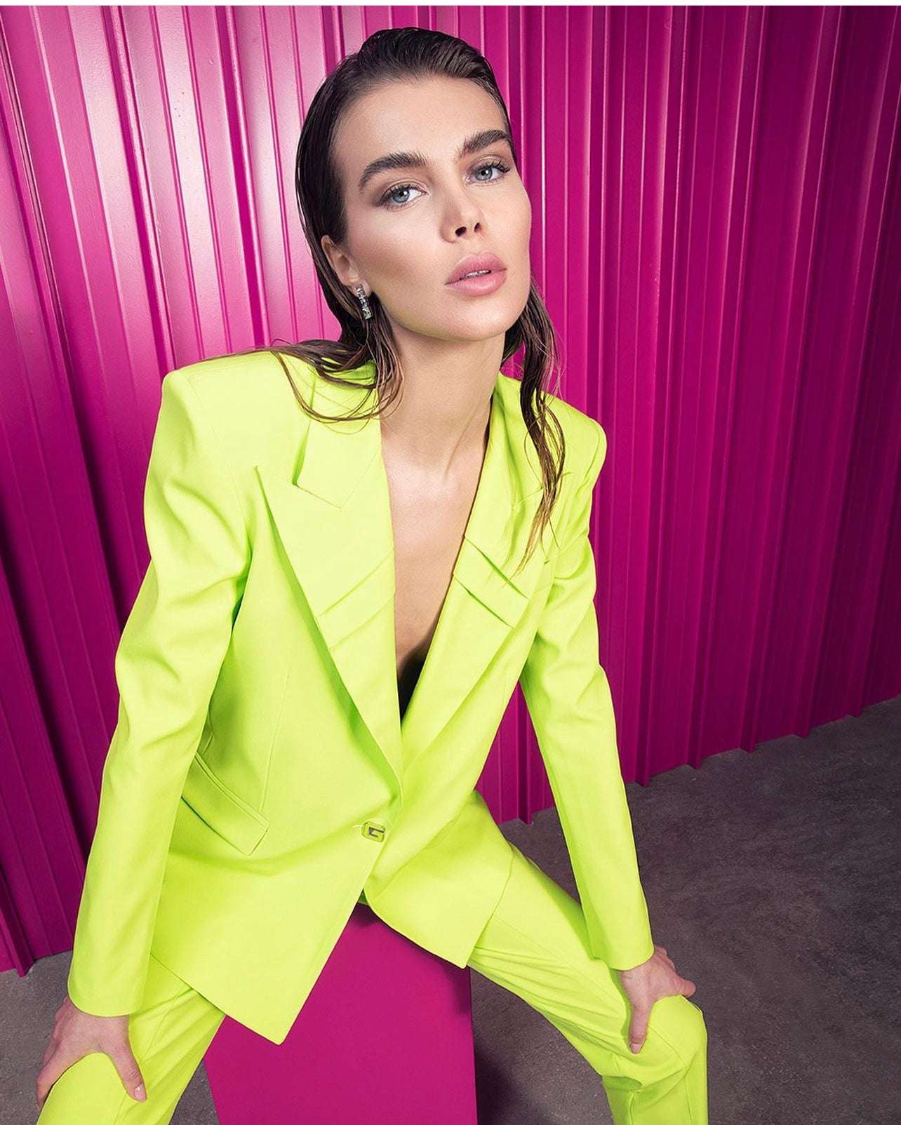 Single-Breasted Green Jacket