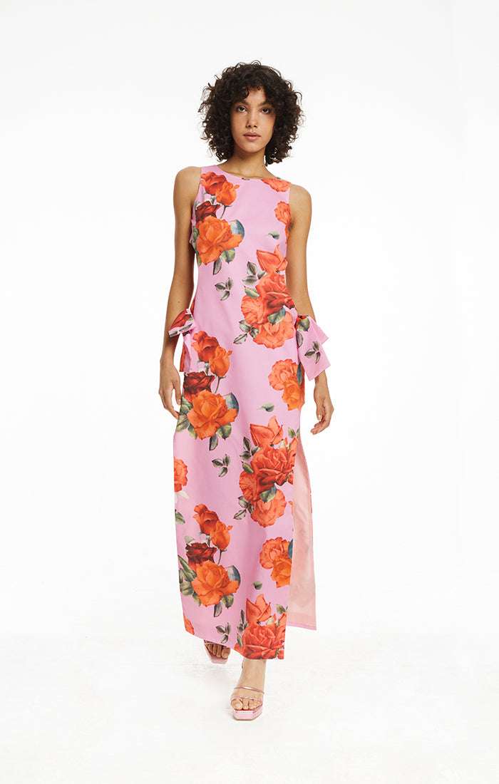 Pink Maxi Cut Out Dress