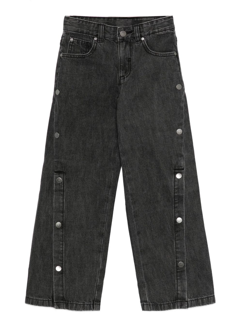 Denim Button Pants Black