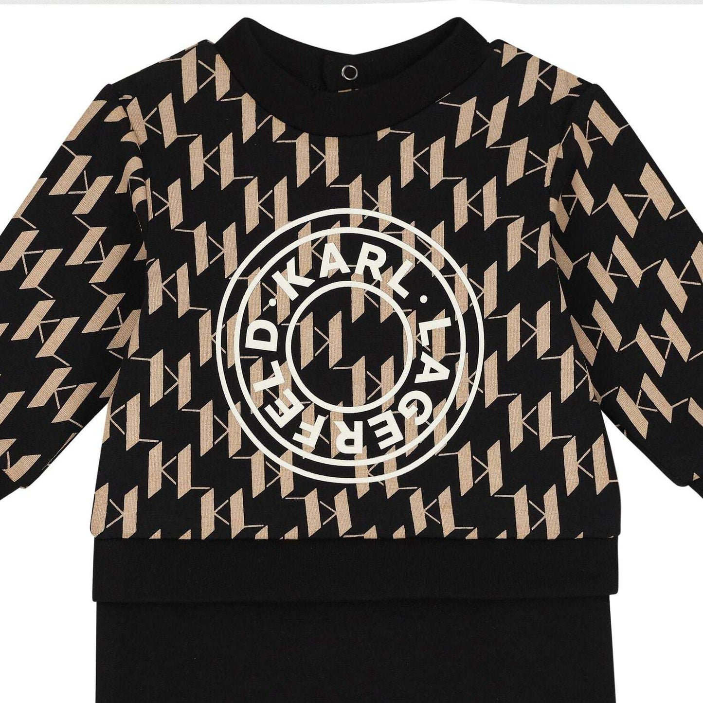 Karl Lagerfeld - Ромпери - Black & Beige Logo Romper - Love|Labels