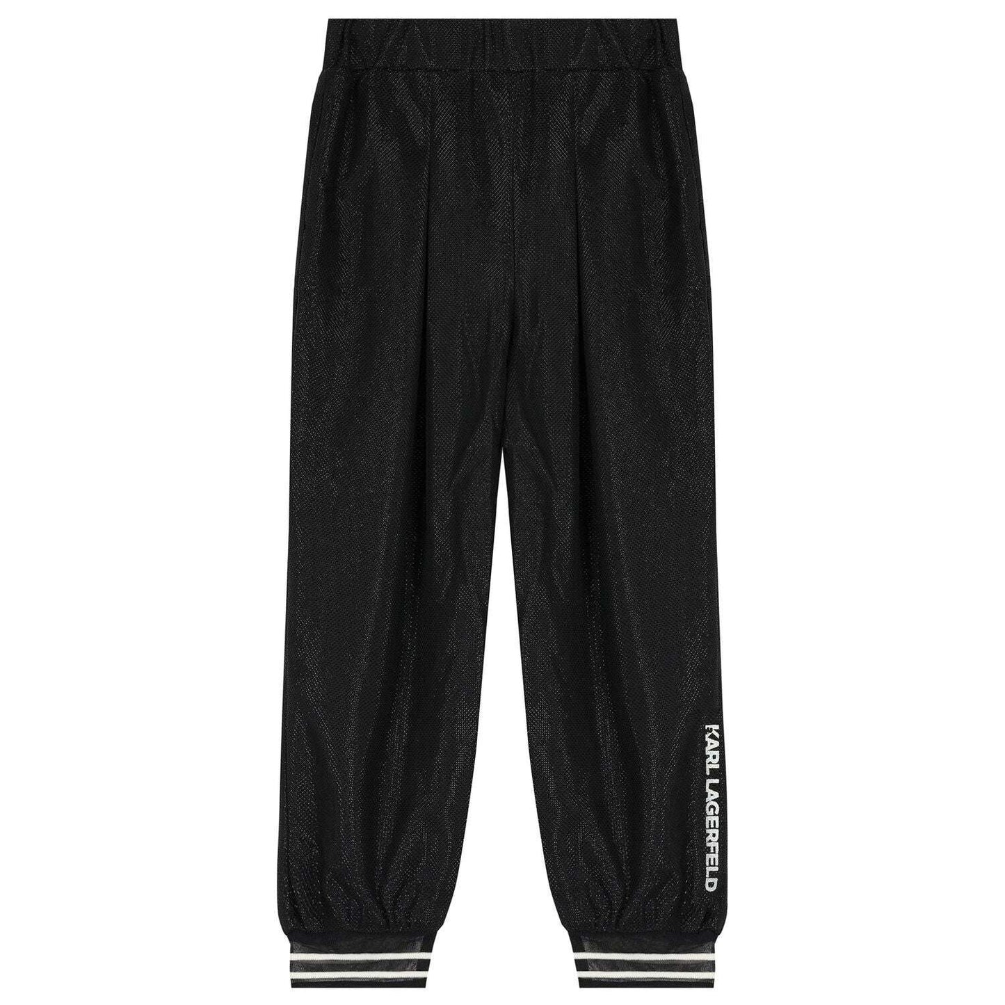 Karl Lagerfeld - Панталони - Black Shiney Trousers - Love|Labels