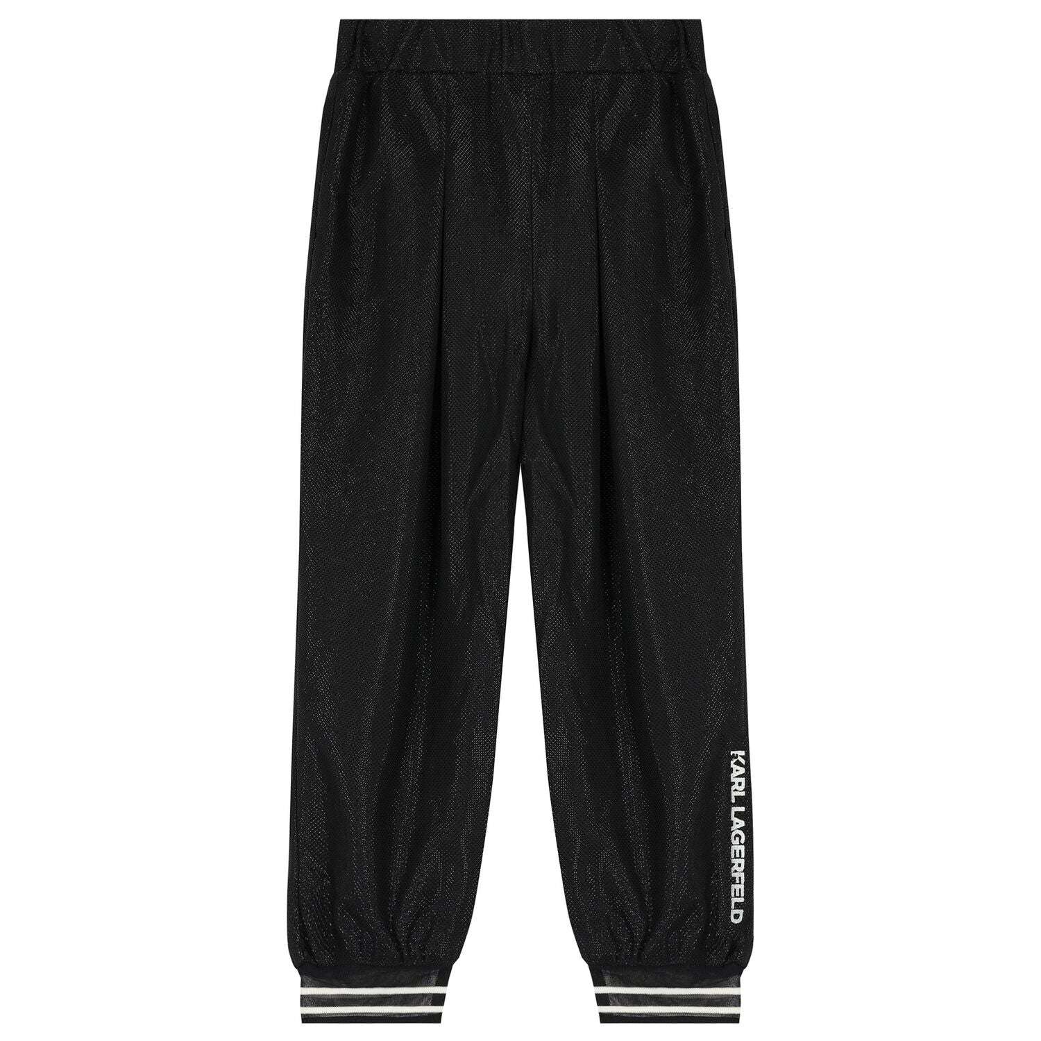 Karl Lagerfeld - Панталони - Black Shiney Trousers - Love|Labels