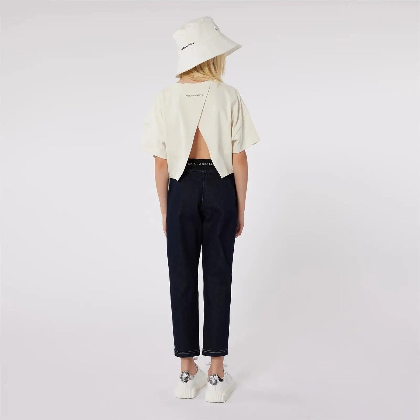 Karl Lagerfeld - Панталони - Denim Cotton Logo Pants - Love|Labels