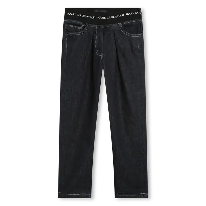 Karl Lagerfeld - Панталони - Denim Cotton Logo Pants - Love|Labels