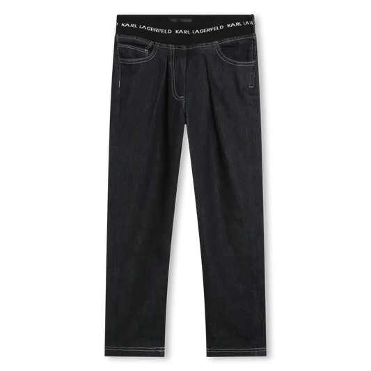 Karl Lagerfeld - Панталони - Denim Cotton Logo Pants - Love|Labels