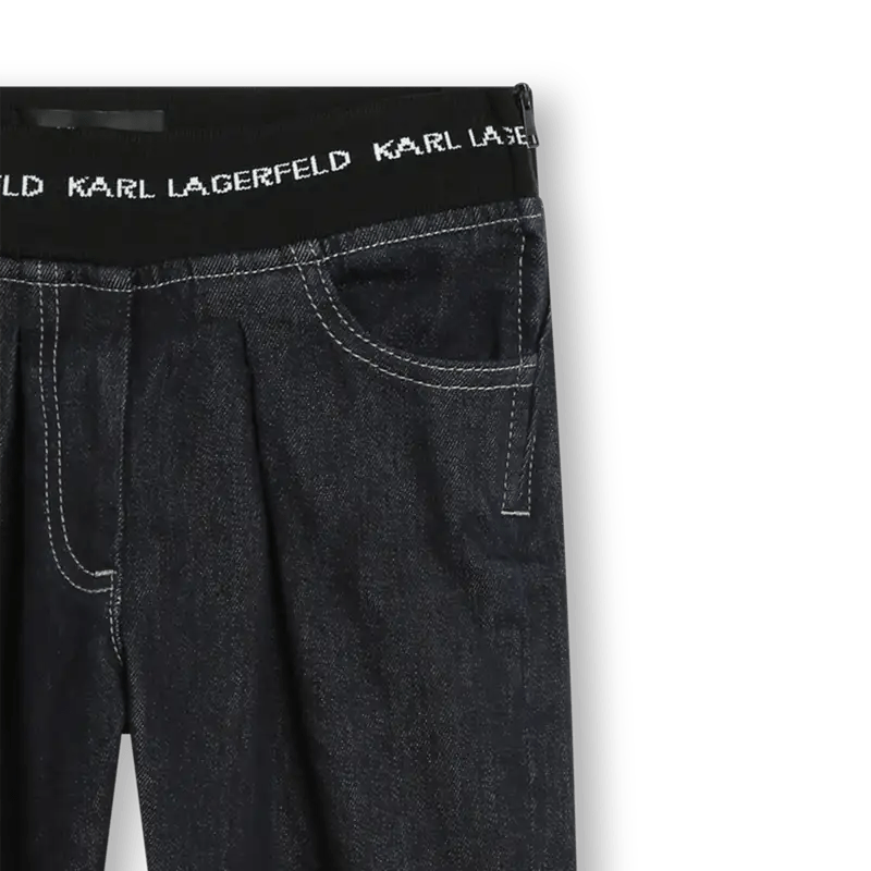 Karl Lagerfeld - Панталони - Denim Cotton Logo Pants - Love|Labels