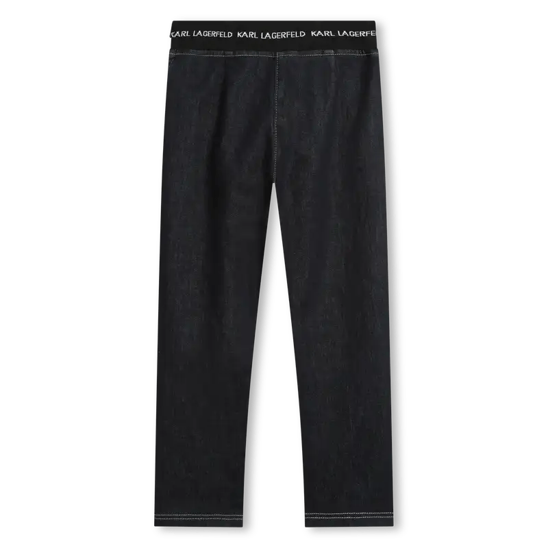 Karl Lagerfeld - Панталони - Denim Cotton Logo Pants - Love|Labels