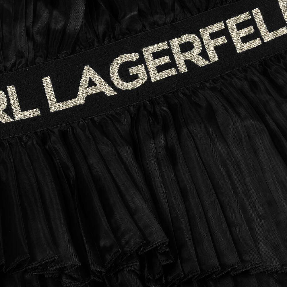 Black Pleated Organza Dress