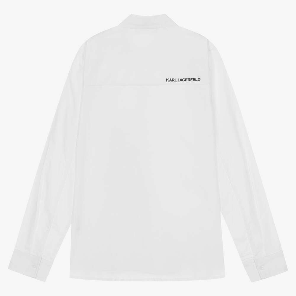 White Cotton Slogan Shirt