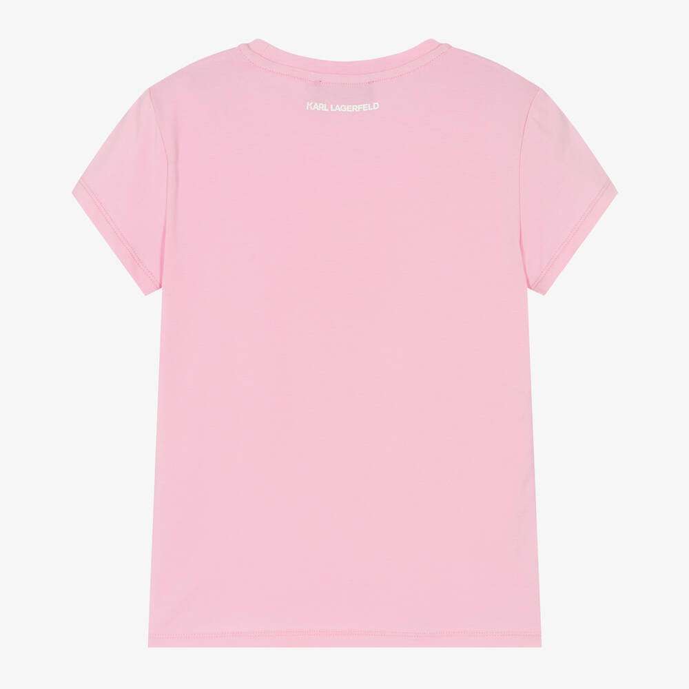 Girls Pink Cotton Choupette T-Shirt