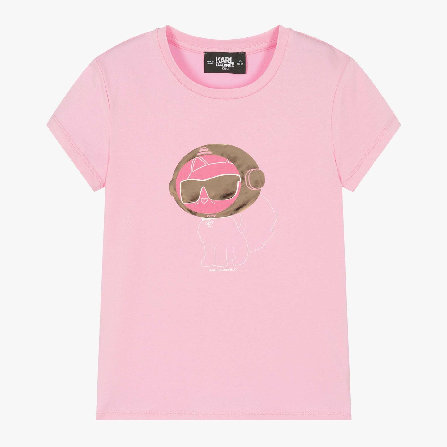 Girls Pink Cotton Choupette T-Shirt