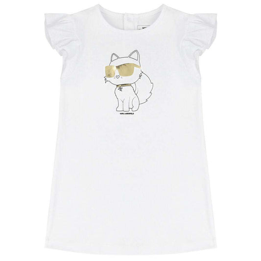 Karl Lagerfeld - Рокли - White Choupette Logo Dress - Love|Labels