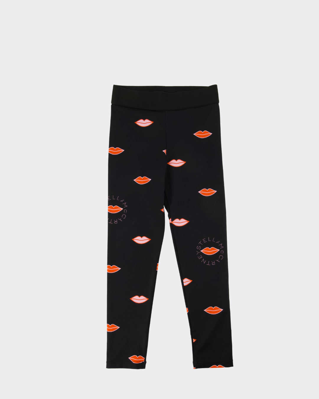 Girls Black Lips Leggings