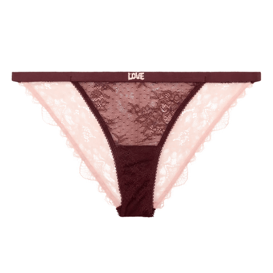 Love Stories Intimates - Бельо - Бикини - Wild Rose Burgundy Lace Briefs - Love|Labels