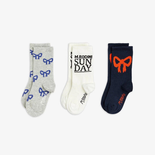 Mini Rodini - Аксесоари - Други - Bow 3 - Pack Socks - Love|Labels