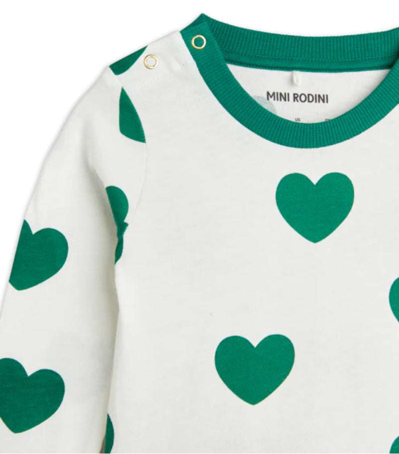 Mini Rodini - Блузи - Hearts Baby Bodysuit - Love|Labels