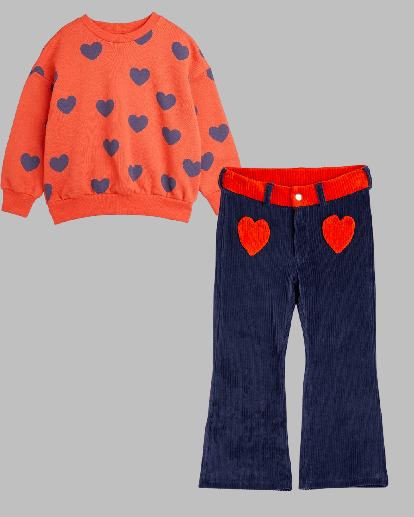 Mini Rodini - Блузи - Hearts Red Sweatshirt - Love|Labels