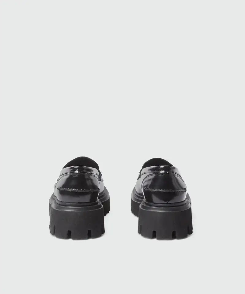 MSGM - Обувки - Black Brushed Leather Loafers - Love|Labels