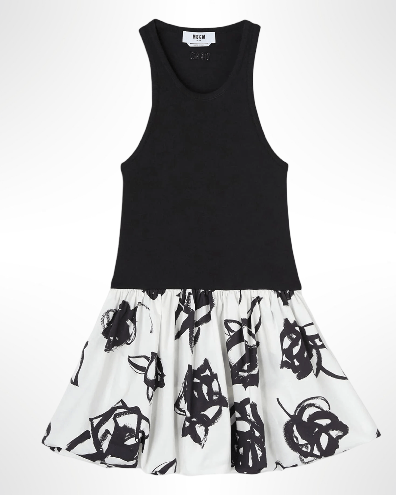 MSGM - Рокли - Black Roses Tank Dress - Love|Labels